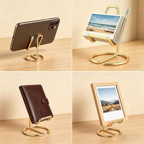 gianotter Phone Stand, Gold Desk Organizer and Accessories, Phone Holder for Desk, Compatible with All Mobile Phones, iPhones and iPads thumbnail 6
