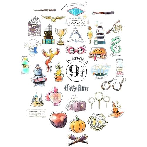 Conquest Harry Potter Watercolor Vinyl Stickers | Set of Unique Sticker Decals, 5 Holograms, Waterproof, UV & Scratch Resistant, Great for Gadgets, Officially Licensed 60-Pack thumbnail 4