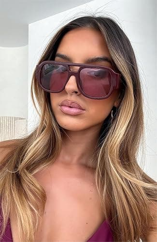 TYA Retro Oversized Aviator Sunglasses for Women Men 2026 Square Double Bridge Trendy Sun Glasses UV400 thumbnail 2