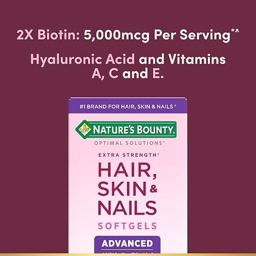 Nature's Bounty Advanced Hair, Skin & Nails, Argan-Infused Vitamin Supplement with Biotin and Hyaluronic Acid, 150 Rapid Release Softgels, 50 Total Servings thumbnail 3