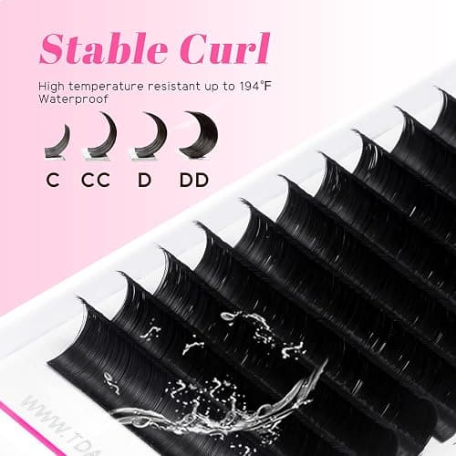 TDANCE Easy Fan Lash Extension Blooming Volume Eyelash Extensions C CC D DD J B L Curl 0.03-0.12mm Thickness Easy Fan Volume Lashes Self Fanning Eyelashes Extension (D-0.05,14-19mm) thumbnail 4
