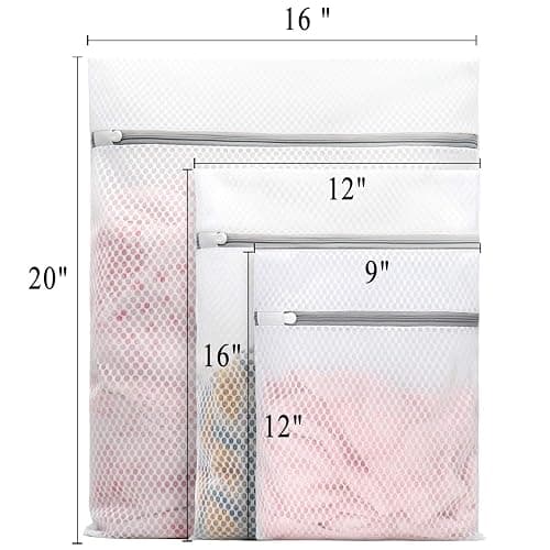 Muchfun 5Pcs Durable Honeycomb Mesh Laundry Bags for Delicates | (1Large, 2Medium, 2Small) thumbnail 2