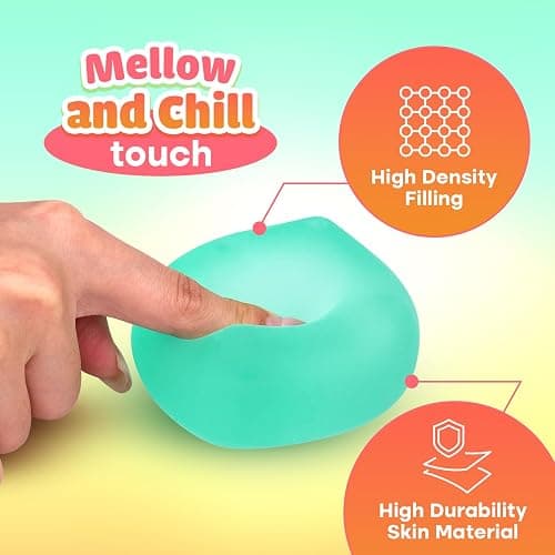 Fidget Toy Stress Cube 6 Pack - Squishy Fidget Toys for Relaxation, High Density Gel Filled, Fidgets for Classroom, Sensory Calming Toys for Kids Adults Children Teens thumbnail 3