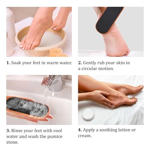 Pumice Stone Foot File - Wooden Pedicure Feet Scrubber with Handle for Callus, Dry, and Dead Skin Removal - Heel Scraper for Feet, Hands, and Body - Foot Filer for Use in Shower thumbnail 4