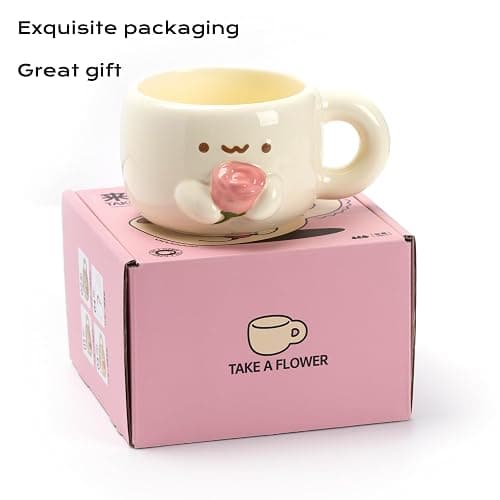Cute Funny Coffee Mugs Valentines Day Mug Anime Cup For Women, Unique Anniversary Engagement Couple Gifts For Him And Her, Kawaii Mr And Mrs Gifts (Rose) thumbnail 6