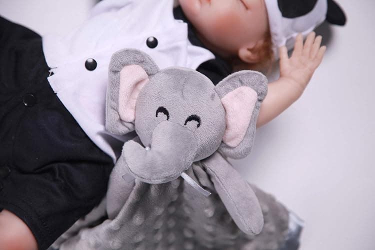 Pro Goleem Elephant Security Blanket, Soft Lovey Unisex Lovie Baby Gifts for Boys and Girls Snuggle Toy Stuffed Animal Newborn Essentials and Items Grey 16 Inch thumbnail 2