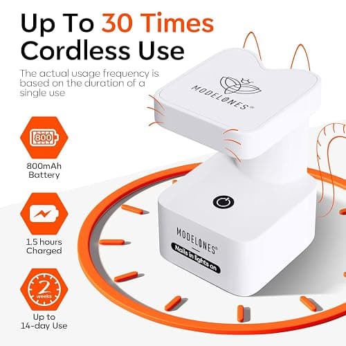 modelones Cordless UV Light for Gel Nails, Mini UV Nail Lamp 2 Timers for Fast Curing Gel Polish Nails Extension Portable LED USB Flash Cure Lamp for Travel thumbnail 3