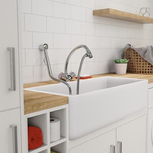 EISL DX25 Waschbeckenbrause, Handbrause für Küche, Bad, Waschküche oder Werkstatt, Waschbeckendusche, ideal zum Nachrüsten, Set mit Schlauch (150mm) und Adapter, Toilettenbrause, Chrom thumbnail 2