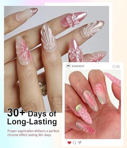 3D Nail Gel Art BISHENGYF - 15g Sculpting Gel Nail Glue with Gold White Chrome Nail Powder for Nail Art Non-Sticky Hand Hard Gel Carving Gel for Chrome Powder for Art Home DIY thumbnail 3