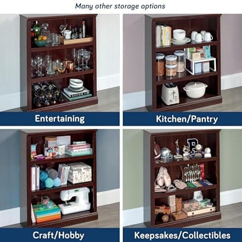 Sauder Miscellaneous Storage 3-Shelf Bookcase/ Book shelf, Select Cherry finish - Select Cherry Finish thumbnail 5