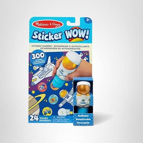 Melissa & Doug Sticker Wow!™ 24-Page Activity Pad and Sticker Stamper, 300 Stickers, Arts and Crafts Fidget Toy Collectible Character – Astronaut - for Kids Ages 3+ - FSC Certified thumbnail 8