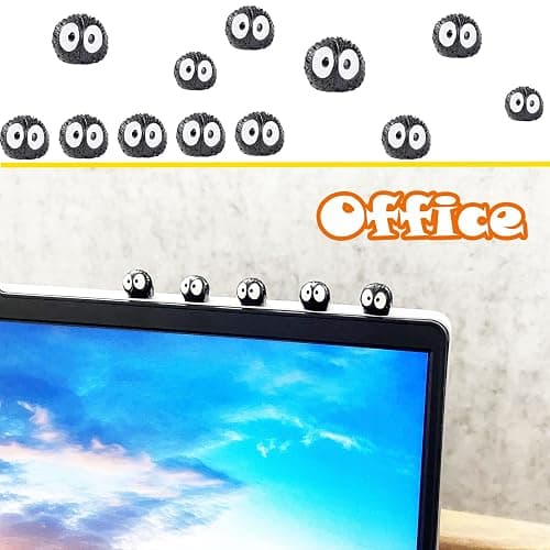40 PCS Soot Sprite Decor, Cute Car Accessories Dorable Anime Automotive Decoration for Auto Rearview Mirror & Dashboard, Fun Accessories Ornament for Home Office, Table, Bike Decor thumbnail 7
