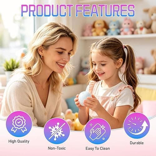 Snowball Stress Relief Squishy Toys, Squeeze Play Sensory Fidget Toys Anxiety Relief Slow Rise Portable Desk Toys, Birthday Gifts, Party Favors, Goodie Bag Fillers thumbnail 4