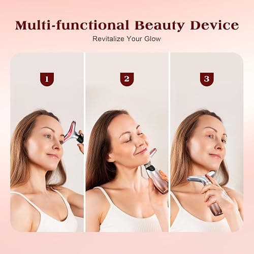 Pedete Facial Massager, 7 Colors Red Light Therapy for Face and Neck, Face Lift Device with 113°F Heating Vibration for Multi Skin Care thumbnail 5
