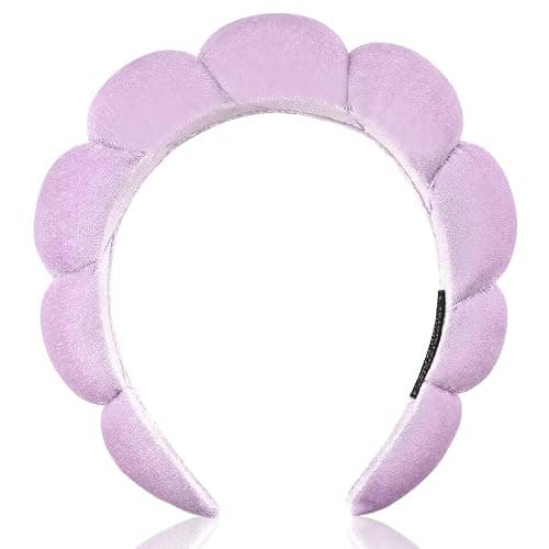 Ayesha Spa Headband for Women Sponge Headband for Washing Face Clouds Soft Hairband Makeup Headbands for Women Girls Shower Makeup Skincare (Purple) thumbnail 6