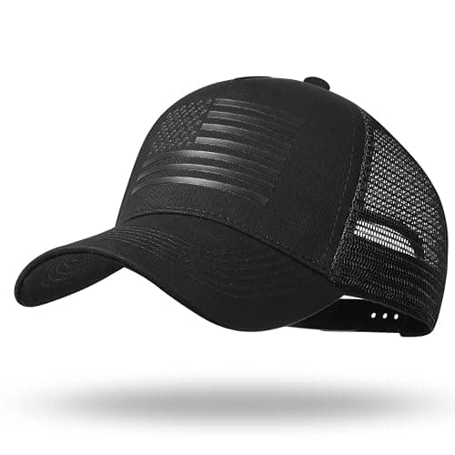 American Flag Trucker Hat - Snapback Hat, Baseball Cap for Men Women - Breathable Mesh Side, Adjustable Fit - for Casual Wear - Image 1