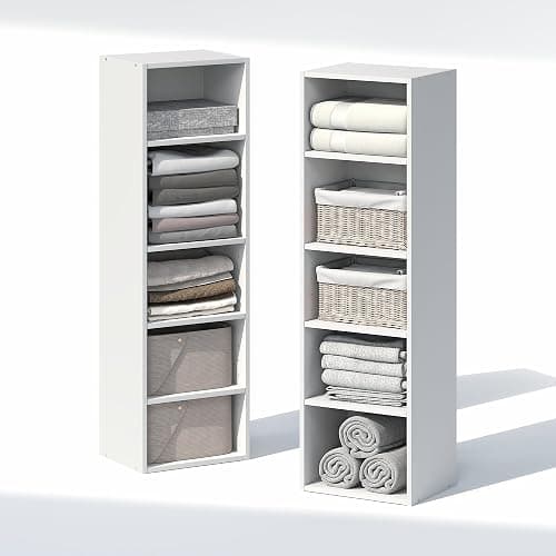 Furinno PASIR 10-Tier Closet Organizers and Storage, Open Shelf, Storage Organizer, 12-Inch Width, for Closet, Bedroom, White thumbnail 10