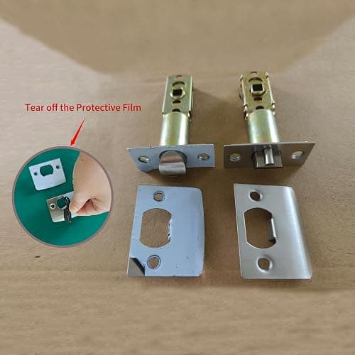 1 Pack of MANREN Lever Keyed Entry Door Lever Handle Lock, Universal Door Knob Hardware,Nickel Brushed Color (MR802-CA) thumbnail 5