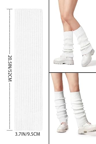 Clothirily Leg Warmers, Fashion Knit Neon Leg Warmers for Women 80s Sports Party Yoga Accessories thumbnail 3