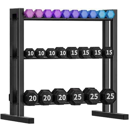 Jasopaco 31Inch Dumbbell Rack Only - 450LB Capacity Weight Rack, 3-Tier Heavy Duty Dumbbell Stand Kettlebell Rack For Dumbbells, Kettlebells, Home Gym. - Image 1