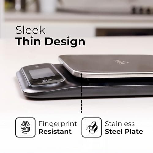 Fradel 0.1g Digital Kitchen Food Scale in Grams & Ounces - 11lb, for Cooking, Baking, Weight Loss - Square thumbnail 4