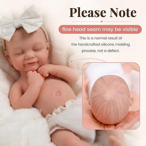BABESIDE Full Body Silicone Reborn Baby Dolls - 12 Inch (Weight 3 lb) Weighted Full Silicone Realistic-Newborn Baby Doll Real Life Baby Dolls with Complete Accessories & Gift Box thumbnail 4