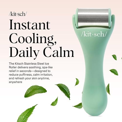 Kitsch Ice Roller for Face – Stainless Steel Face Ice Roller to Reduce Puffiness, Redness & Headaches – Cooling Facial Roller for Skin Care, Irritation Relief & Spa-Like Experience at Home - Mint thumbnail 2
