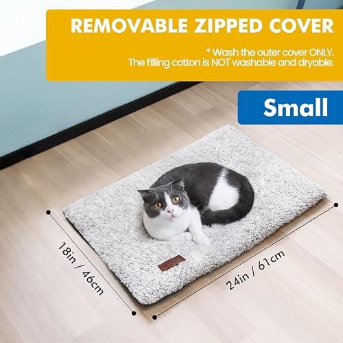 Self Warming Cat Bed Self Heating Cat Dog Mat 24 x 18 inch Extra Warm Thermal Pet Pad for Indoor Outdoor Pets with Removable Cover Non-Slip Bottom Washable Non Electric thumbnail 5