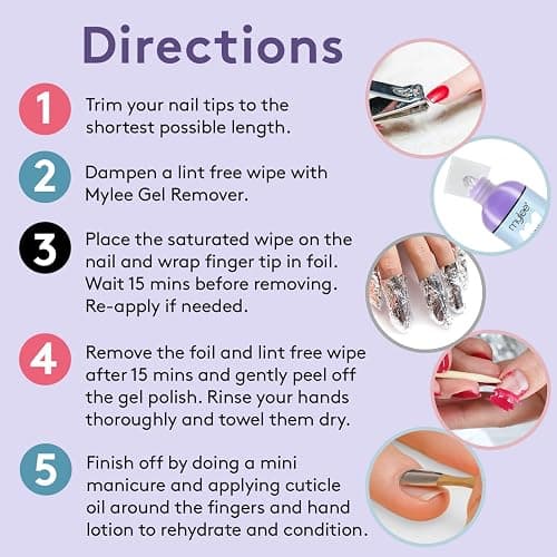 Mylee Nail Gel Polish Prep Wipe + Remover Cleanser UV LED Manicure Acetone 2x250ml by Mylee | UV/LED Manicure Acetone thumbnail 5