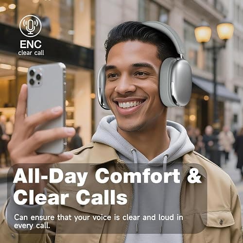 AUDALA Bluetooth Active Noise Cancelling Headphones Over The Ear Wireless Overhead Headset ANC with Mic Hi-Res Audio Light Weight Comfort for PC Laptop Work Gym Travel Android iOS 120H Playtime thumbnail 7