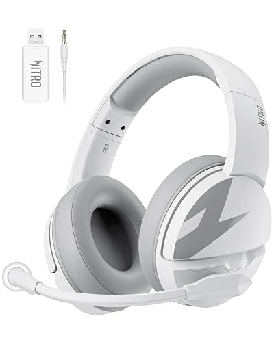 acer Wireless Gaming Headset, PS5 Headset with 2.4GHz for Ps5, Ps4, PC, Switch, Bluetooth 5.3 + 100Hrs Gaming Headphones with Noise Canceling Mic for Laptop, Mobile, Mac, 50mm Drivers (White) - Image 1