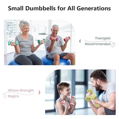LIONSCOOL Set of 2 Neoprene Coated Dumbbell Hand Weights, Anti-Slip and Anti-Roll Hex Dumbbells in Pair for Strength Training, Resistance Training thumbnail 5