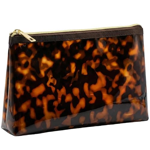 ORBENTO Retro Tortoise Printed Makeup Cosmetic Bag Mini Pouch - Image 1