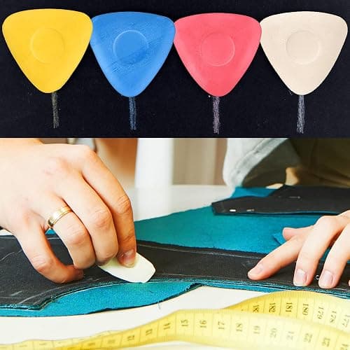 ASTARON 4 Colors Tailor Chalk for Sewing - Triangle Fabric Marking Pencils for Tailoring, Quilting, Crafting, Fabric Marking thumbnail 6
