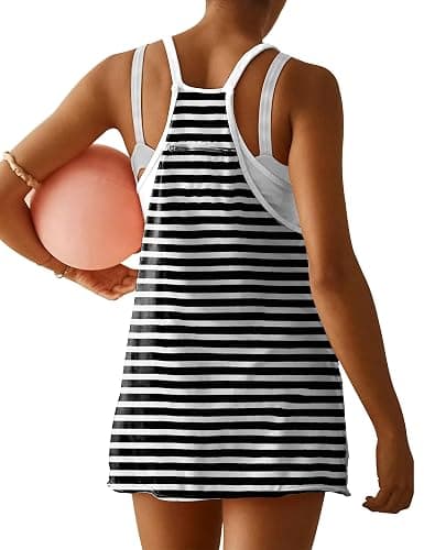 VIUTIL Womens Athletic Dress Built in Shorts Hot Shot Mini Dress Spaghetti Straps Tennis Workout 2026 Summer Romper Dress thumbnail 2