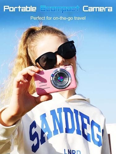 AIRSMIL Digital Camera 4K 64MP 18X Zoom Compact Vlogging Camera with 2.8 inch Screen, 64GB microSD Card 1500mAh Battery HD Digital Video Camera for Boys, Girls, Teens, and Beginners(4K Camera Pink) thumbnail 6