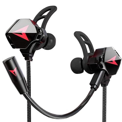 KASOTT Battle Buds Pro in-Ear Gaming Headset with Dual Microphone, Mute and Volume Control, Wired Earphones for Mobile Gaming, Nintendo Switch, Xbox One, PS, PC (Black) - Image 1