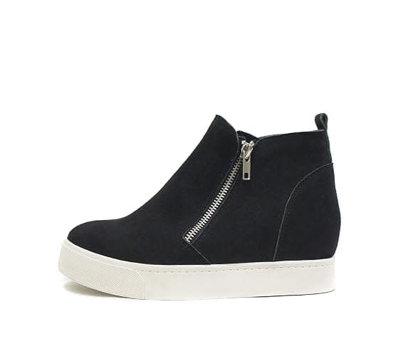 Soda Taylor Hidden Wedge Sole Booties Ankle Heels Sneaker Shoes Side Zipper - Image 1