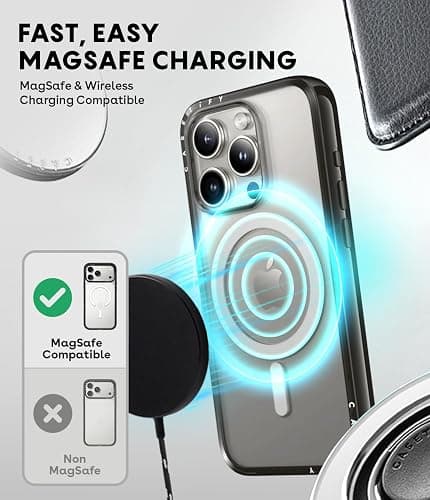 CASETiFY Compact iPhone 16 Pro Case [Slim and Sleek/Compatible with Magsafe / 4 ft. 2X Military Grade Drop Protection] - Cheetah Paradise Pink - Clear Black thumbnail 5