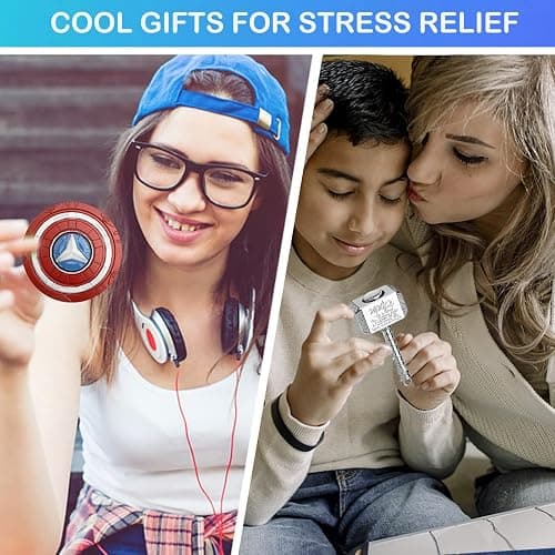 Hammer Fidget Spinners Chain Metal, Gold Fidget Spinner, Fidget Pad, Rainbow Gold Hand Spinner Gift for Kids Adults, Fidgets Infinity Cube Blocks Stress Desk Toy Set Party Favors thumbnail 6