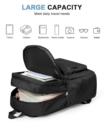 VGCUB Black School Backpacks Travel Book Bag Waterproof Work Light Aesthetic College Backpack for School Girls Boys Teens Mochilas Escolares Para Niñas Casual Daypack for Women Men thumbnail 4