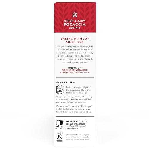 King Arthur Baking Company Crisp & Airy Focaccia Mix Kit 18.4 oz., Baking Mix - Ready in 1 hour (Pack of 2) thumbnail 4