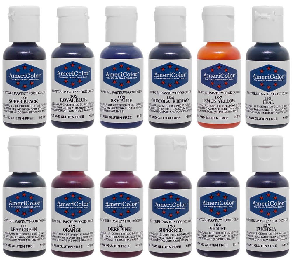 Food Coloring AmeriColor Student Kit, 12 .75 Ounce Bottles Soft Gel Paste Colors - Image 1