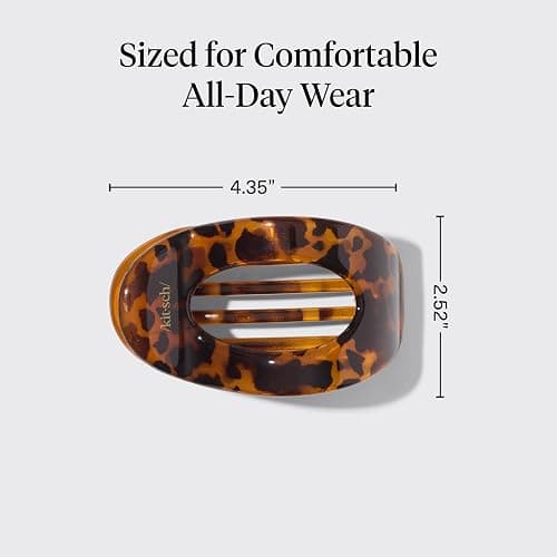 Kitsch Large Flat Claw Clip for Women - Tortoise, 1pc | Durable & Strong Hold Flat Hair Clips For Styling, Half Updo | Non-Slip for Secure, Comfortable Wear, For All Hair Types thumbnail 5