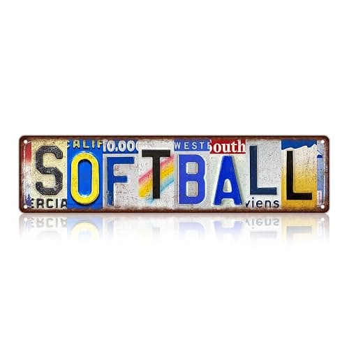 TREEPERI Vintage Sport Street Sign Softball Wall Decor Metal Tin Signs for Bar Home Bedroom Garage - Image 1