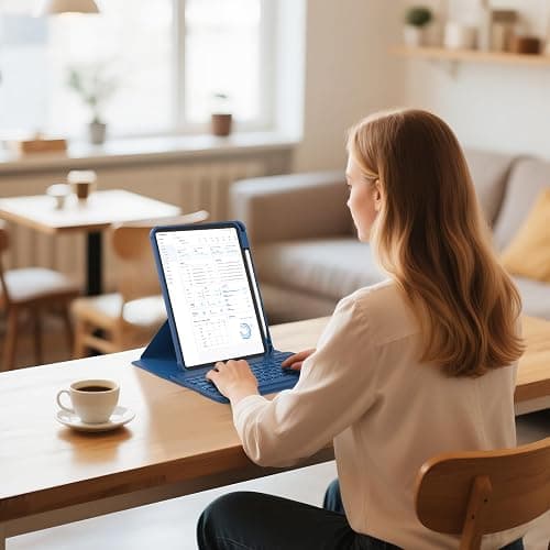 RAYMCRAFT for iPad 11th(A16, 2025)/10th Generation Case with Keyboard | 360° Rotatable Case, Detachable Backlit Keyboard, Precision Cutouts, Pen Holder for iPad A16 11''/10th 10.9'', Navy Blue thumbnail 8
