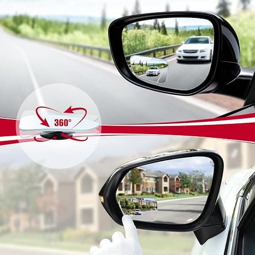 LivTee Blind Spot Car Mirror, HD Glass Frameless Convex Side Mirror Blindspot, Wide Angle Rear View Mirrors for SUVs, Trucks and RVs - Car Accessories thumbnail 5