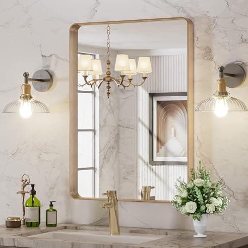 LOAAO 22”X30” Gold Bathroom Mirror - Image 1