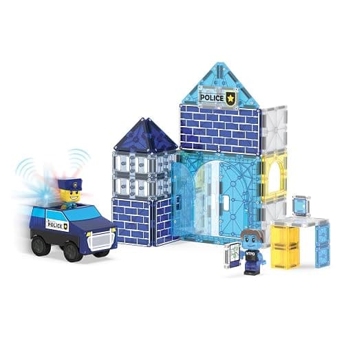 MAGNA-TILES Police Station 35-Piece Magnetic Construction Set, The Original Magnetic Building Brand thumbnail 6