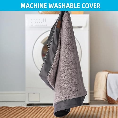 Sunheir Orthopedic Dog Bed for Large Dogs - Big Waterproof Dog Crate Bed with Removable Washable Cover, Egg Crate Foam Support, Anti-Slip Bottom, Deluxe Plush Pet Bed Mat (Grey) thumbnail 3